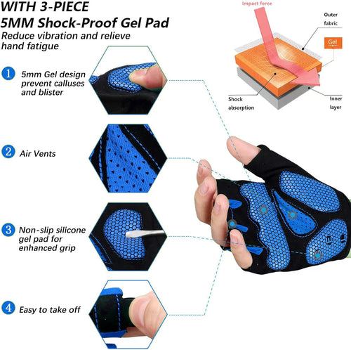 Half Finger Cycling Gloves with 5 mm Gel Padding