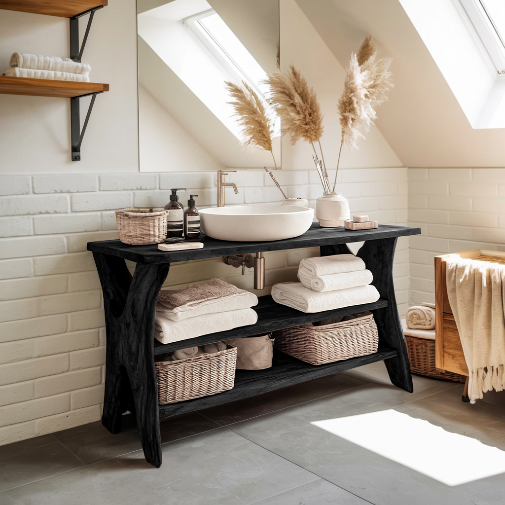 Handcrafted Live Edge Vanity For Bathroom Functionality