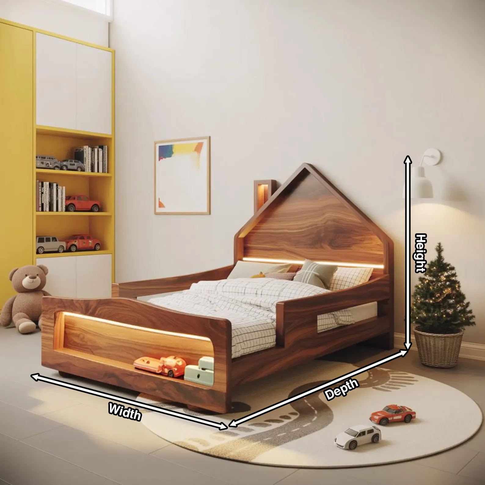 Modern House Shape Kids Bed For Toddler Bedroom