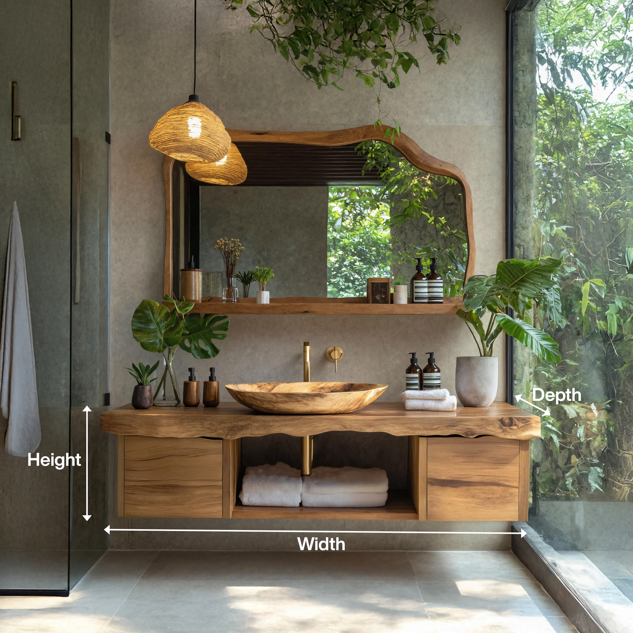 Natural Wood Floating Vanity For Bathroom Upgrade