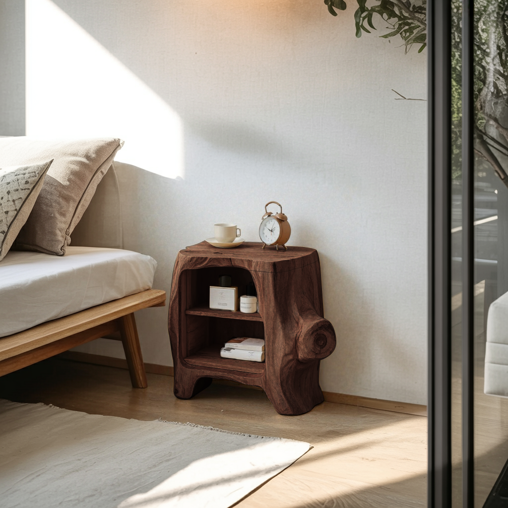 Handcrafted Wooden Nightstand For Unique Bedroom