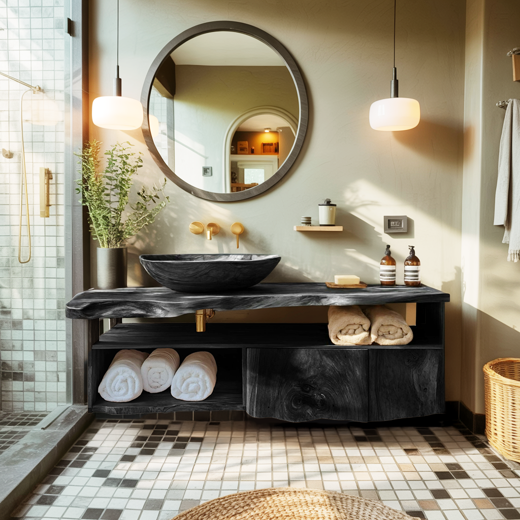 Mid Century Vanity Cabinet For Bathroom Furniture