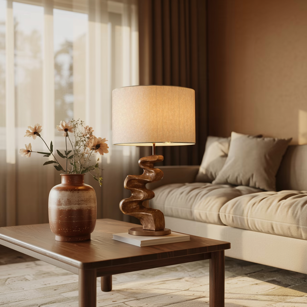 Modern Sculptural Table Lamp For Living Room And Bedroom