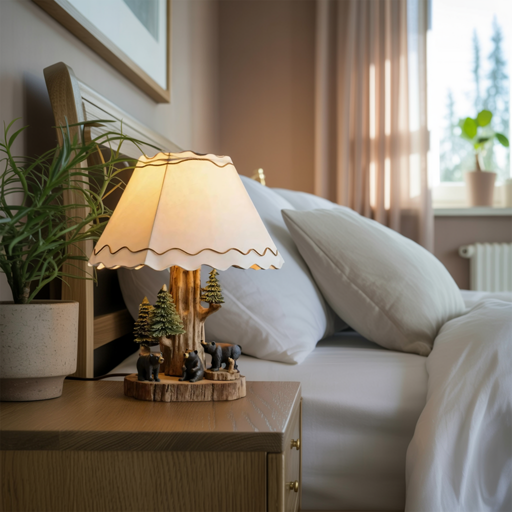 Rustic Bear Table Lamp For Cozy Winter Decor