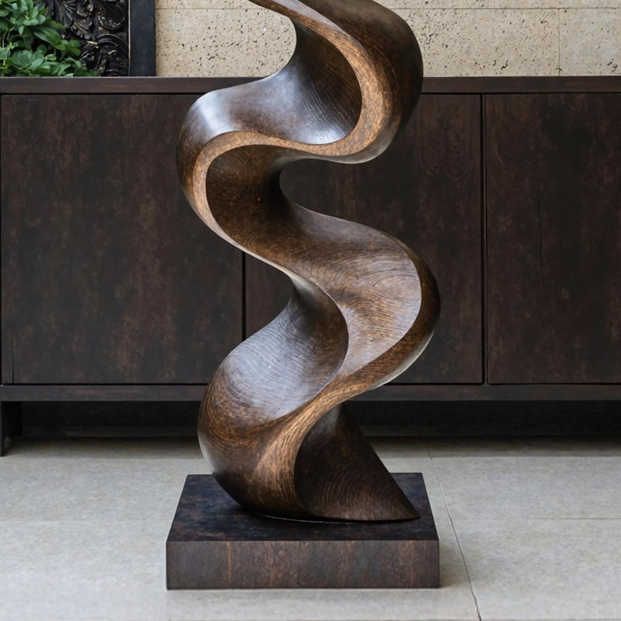 Rustic Large Wooden Sculpture For Garden