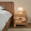 Modern Nightstand With Round Handle Bedside Table For Bedroom And Living Room