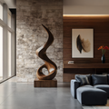 Mid Century Abstract Wooden Sculpture For Outdoor Garden