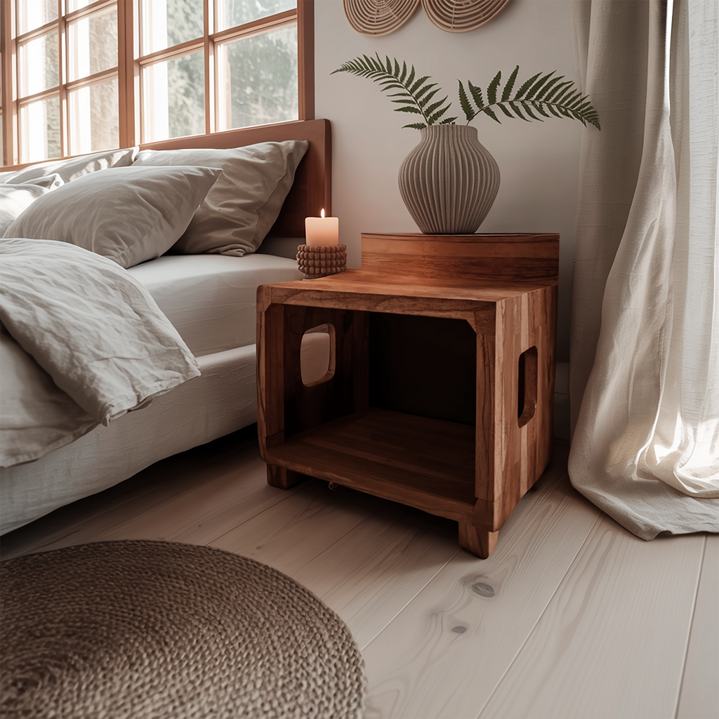 Modern Nightstand With Pet Bed For Small Spaces